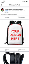 Load image into Gallery viewer, Sublimation black  backpacks
