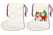 Load image into Gallery viewer, Linen Xmas stocking
